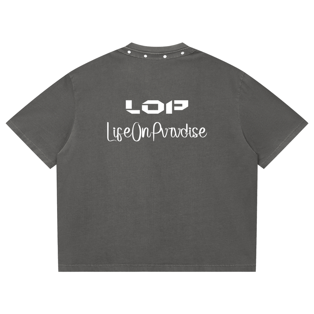 LOP Unisex Washed Boxy Studded T-Shirt