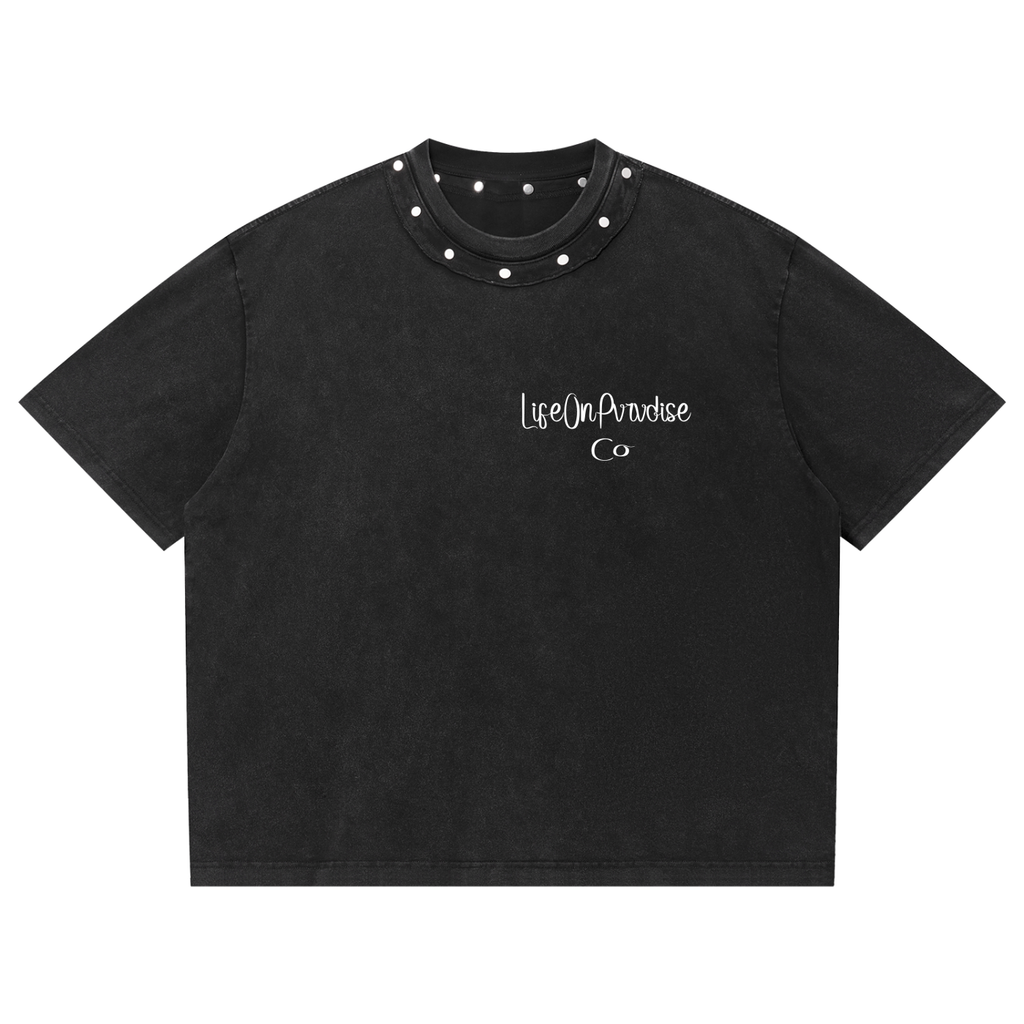 LOP Unisex Washed Boxy Studded T-Shirt