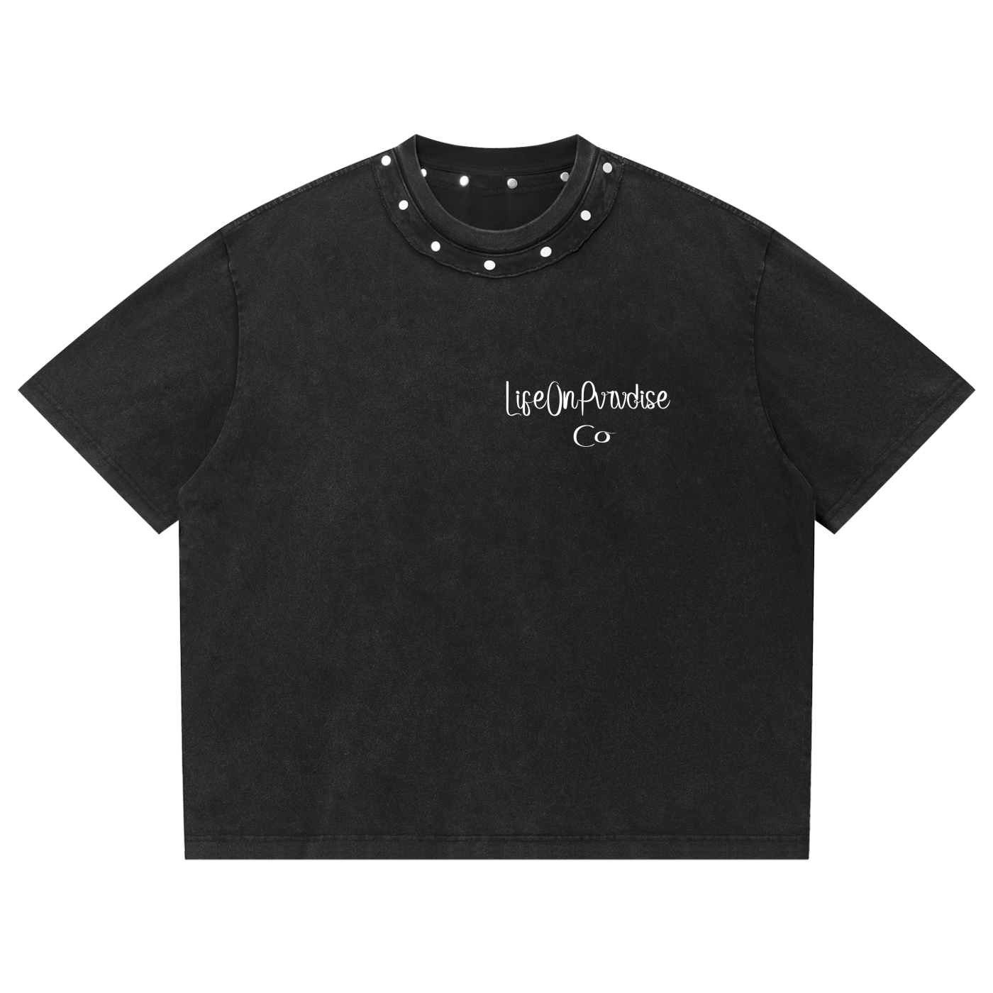 LOP Unisex Washed Boxy Studded T-Shirt