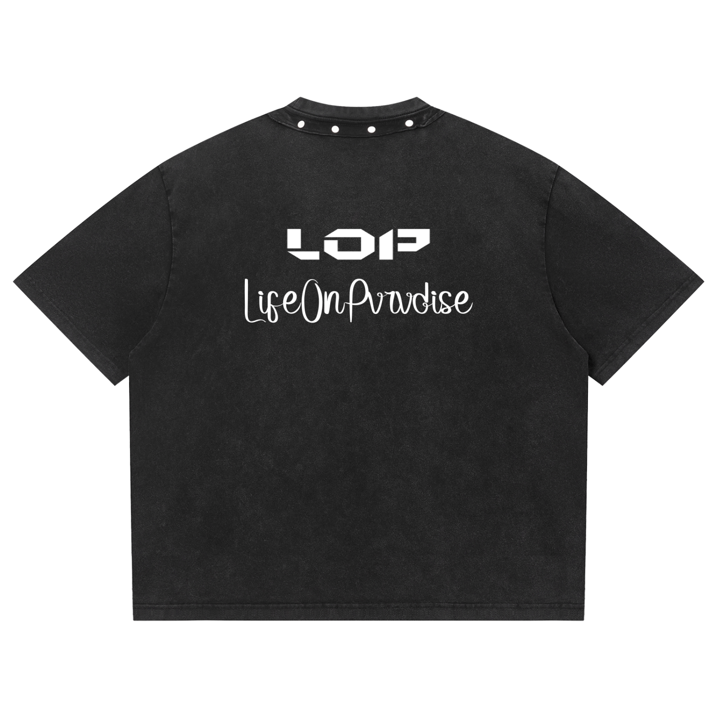 LOP Unisex Washed Boxy Studded T-Shirt
