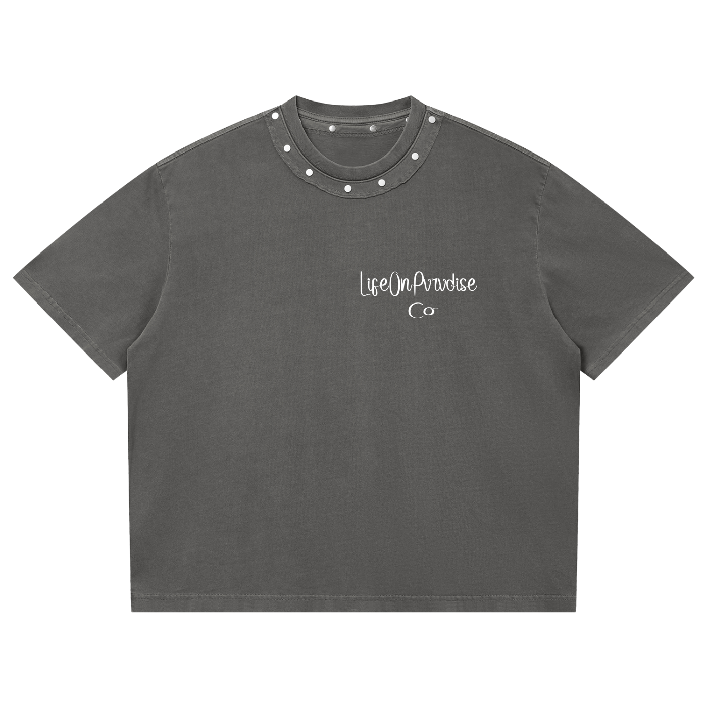 LOP Unisex Washed Boxy Studded T-Shirt