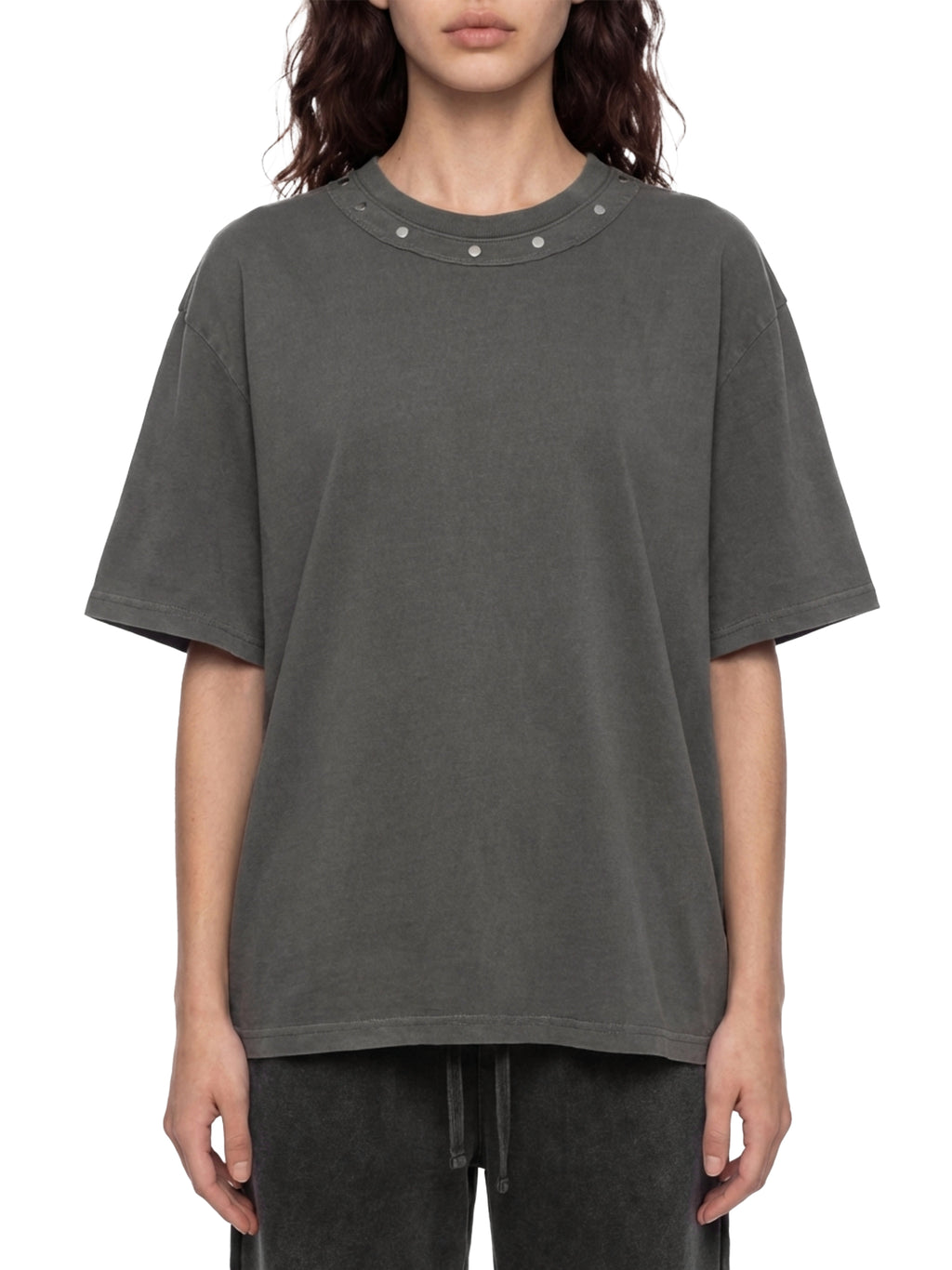 LOP Unisex Washed Boxy Studded T-Shirt