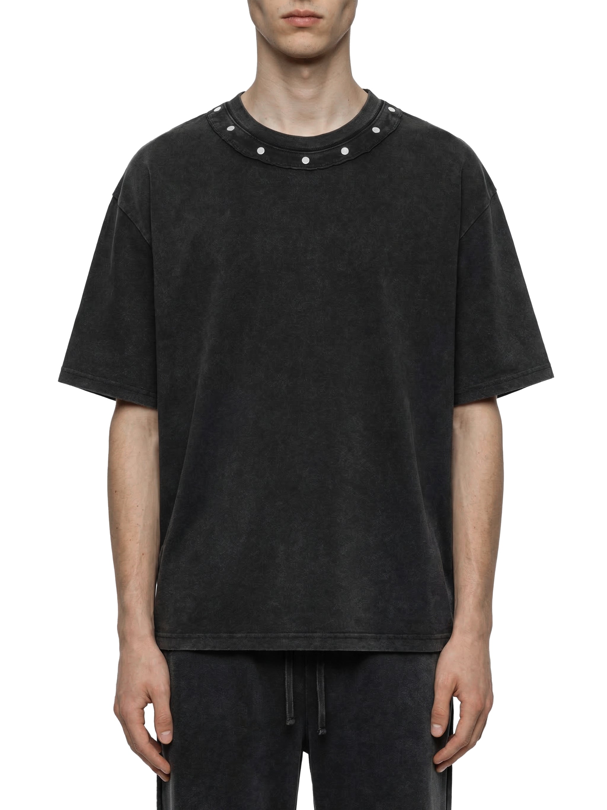LOP Unisex Washed Boxy Studded T-Shirt