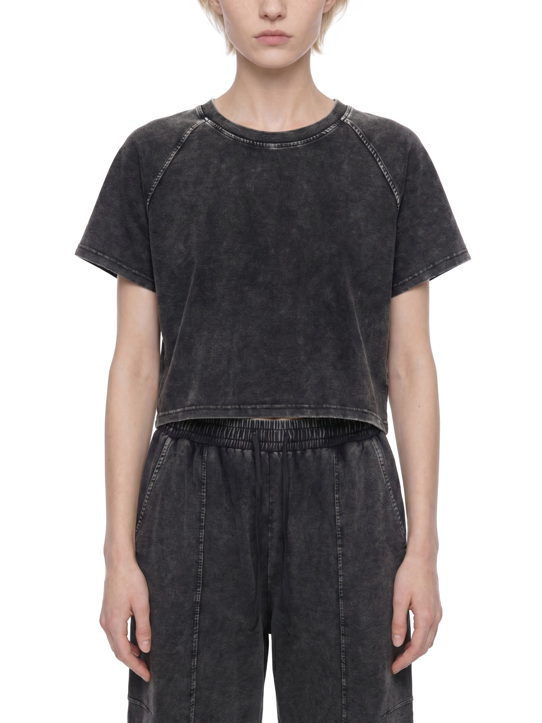 LOP Women's Mineral Wash Crop Shirt